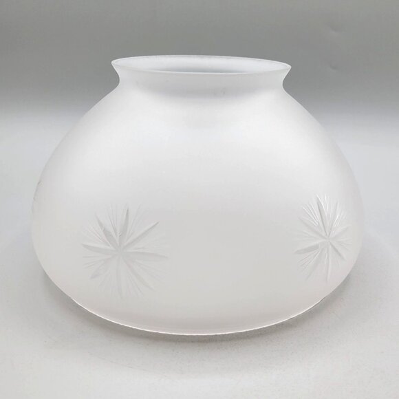 Frosted Cut to Clear Glass Lamp Shade Etched Starburst Design 7 Inch Fitter - Picture 1 of 7